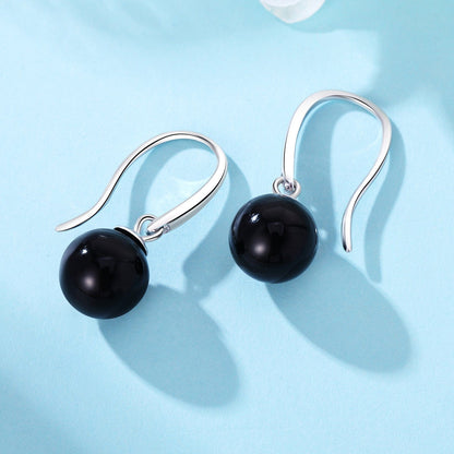 Black Pearl Drop Earrings