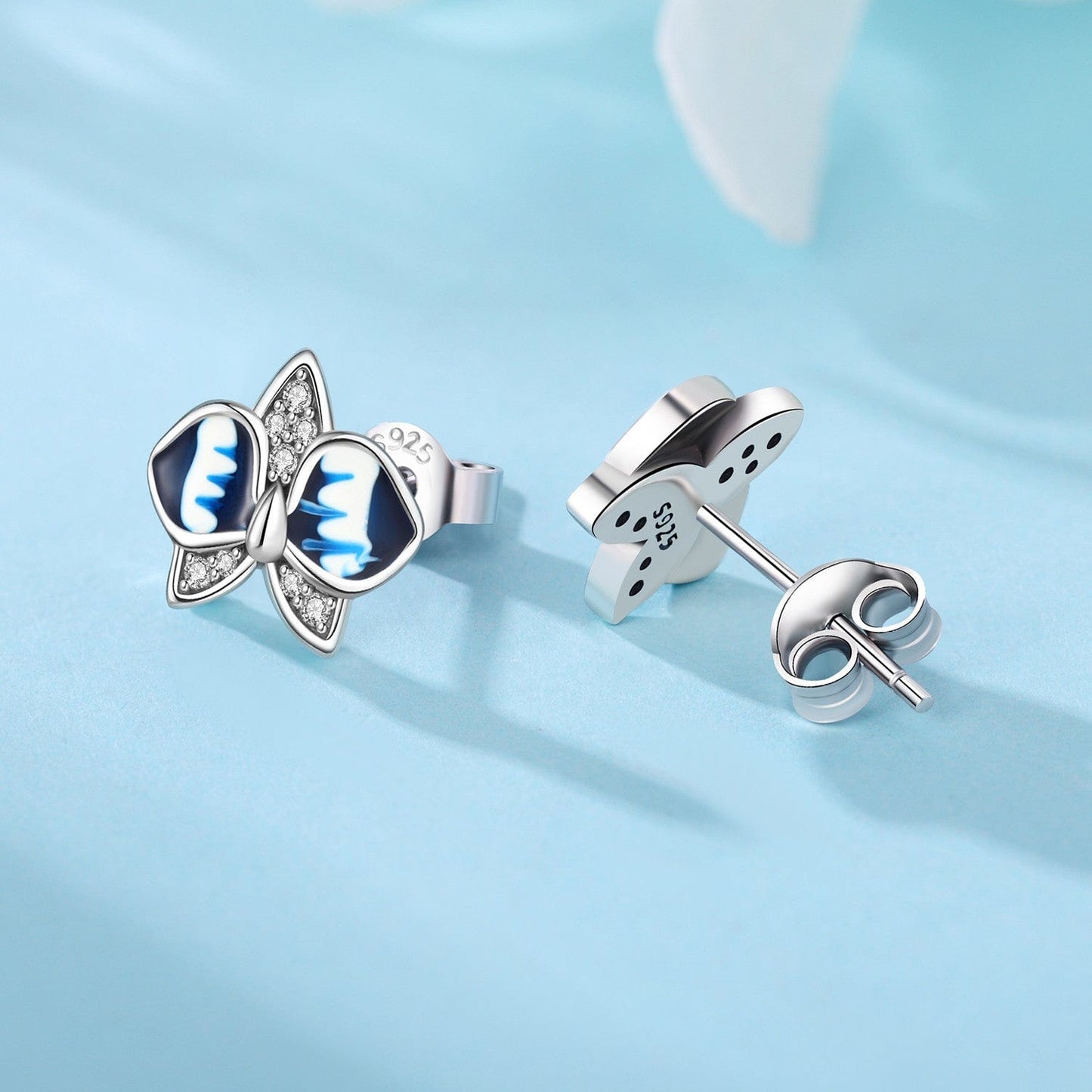 Blue Radiance Butterfly Studs