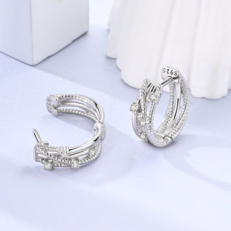 Braided Elegance Diamond Hoops