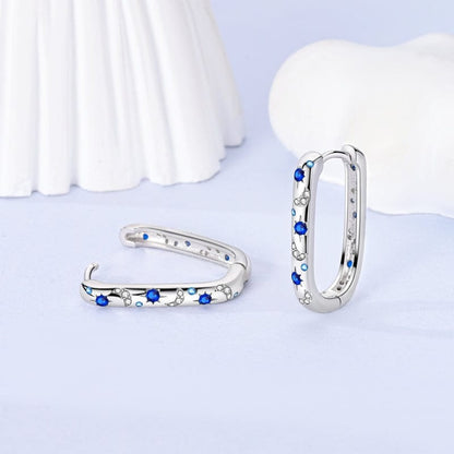 Celestial Sapphire Crescent Hoops