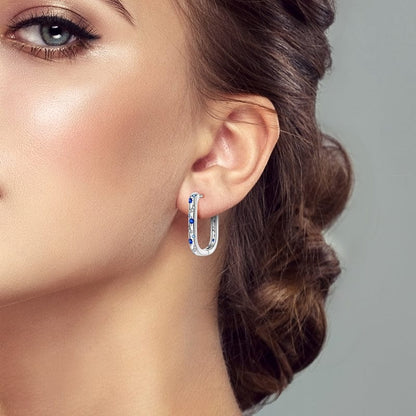 Celestial Sapphire Crescent Hoops