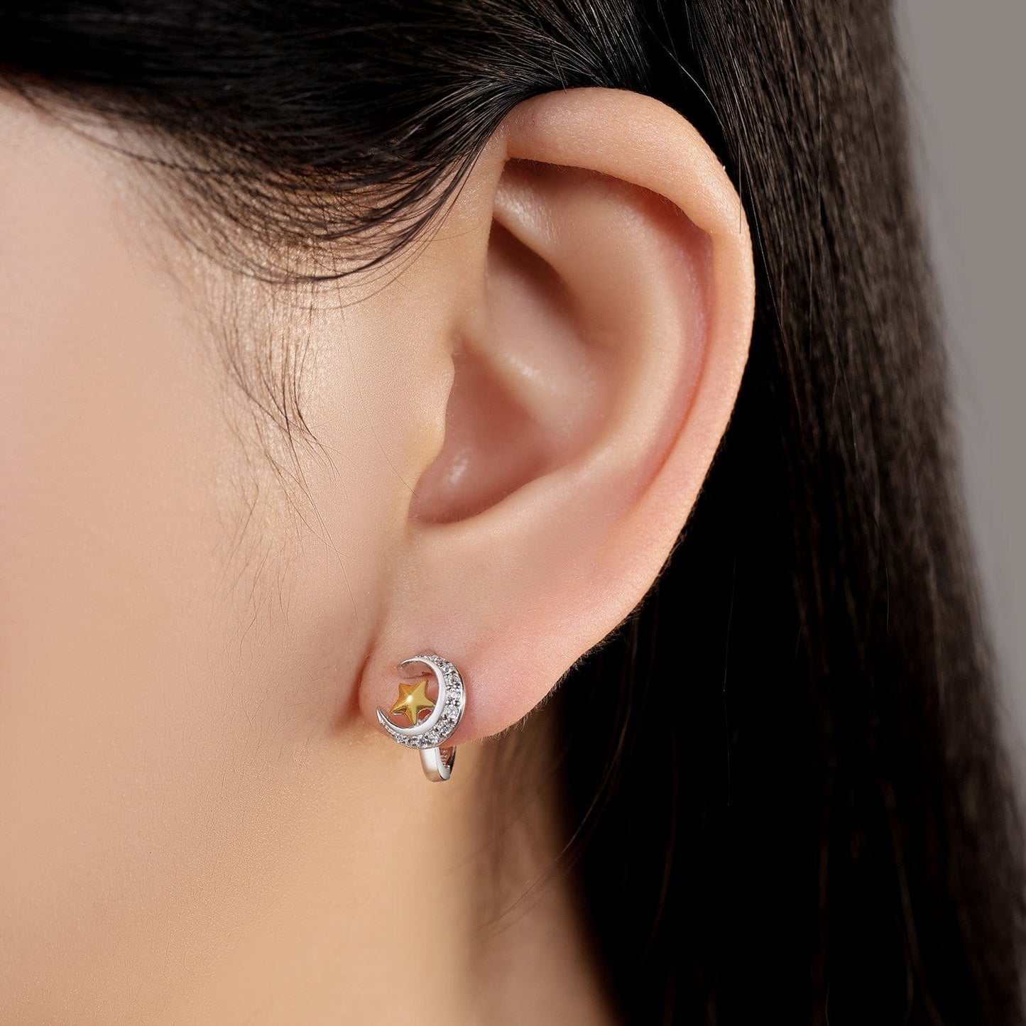 Celestial Star & Crescent Hoop Earrings