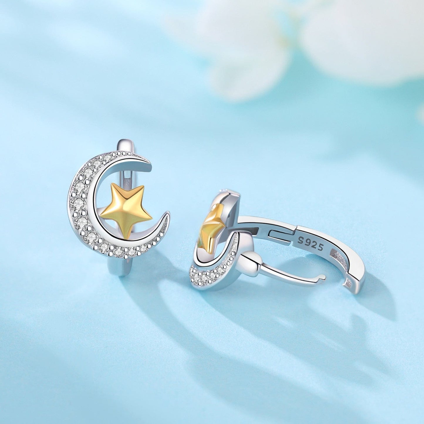 Celestial Star & Crescent Hoop Earrings