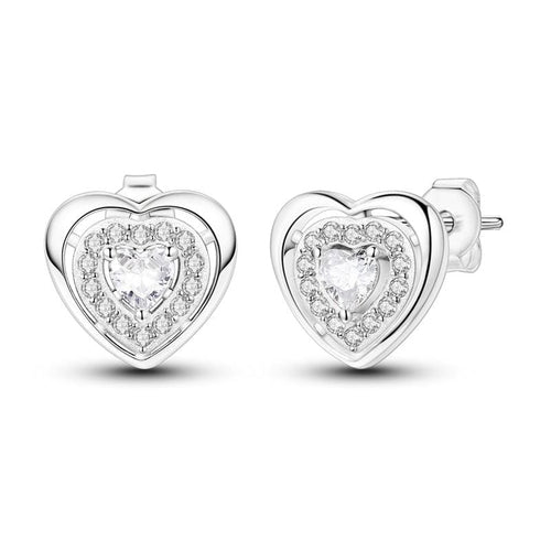 Crystal Heart Sparkle Studs