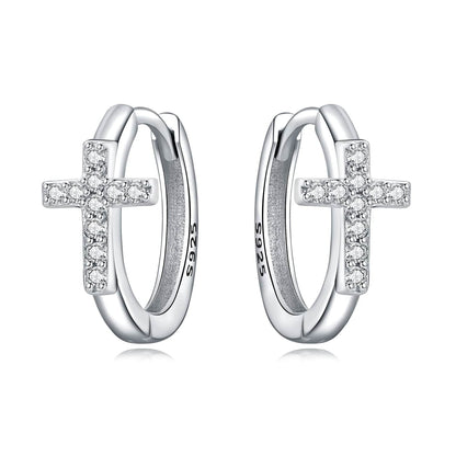 Dazzling Faith Hoop Earrings