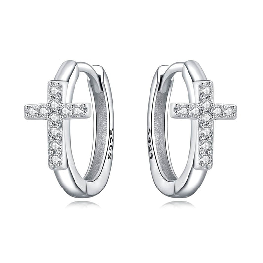 Dazzling Faith Hoop Earrings