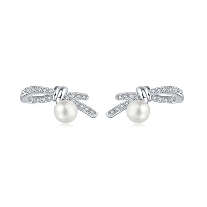 Elegance Bow Pearl Studs