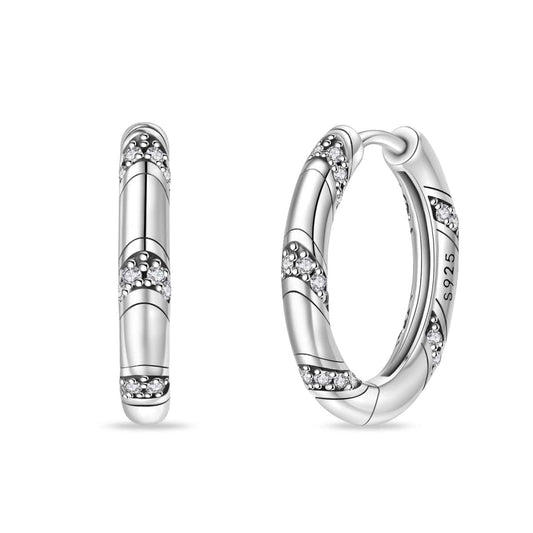 Elegant Crystal Accent Hoop Earrings