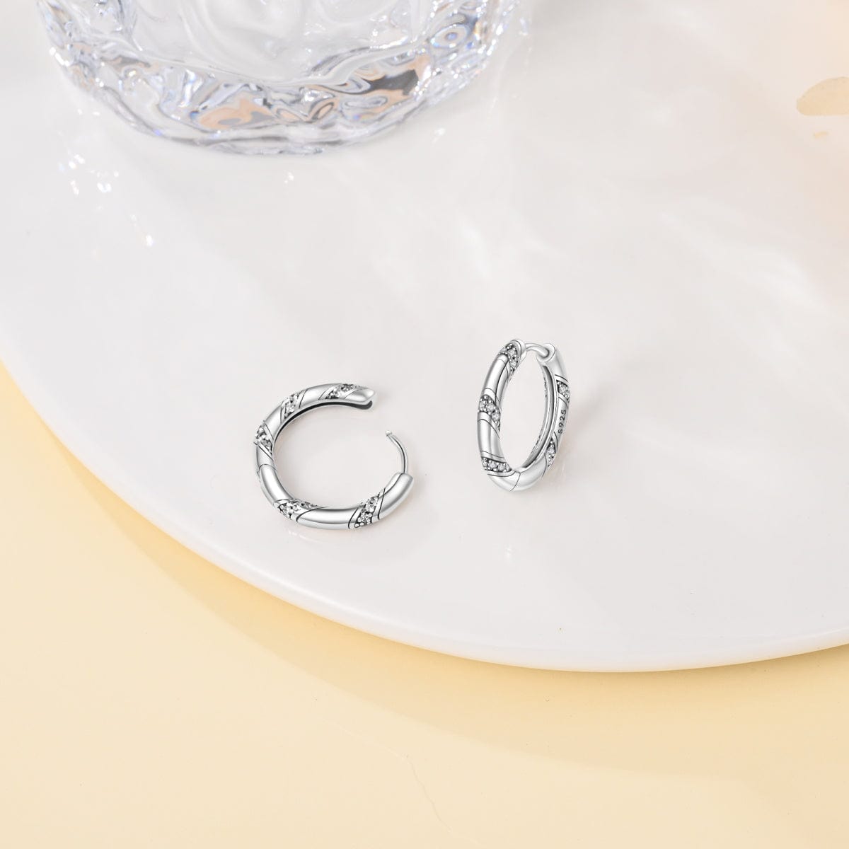 Elegant Crystal Accent Hoop Earrings