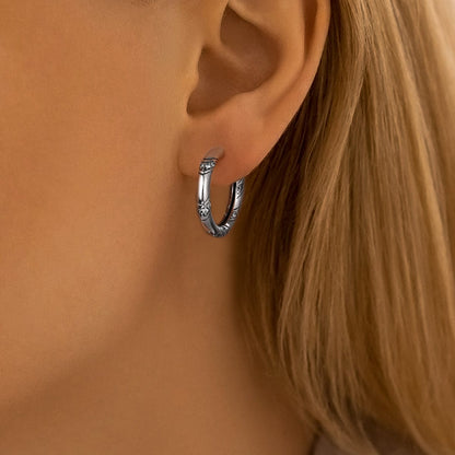 Elegant Crystal Accent Hoop Earrings