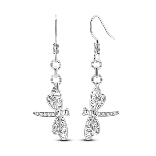 Elegant Dragonfly Dangle Earrings