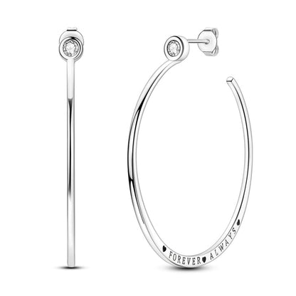 Forever Always Engraved Hoop Earrings