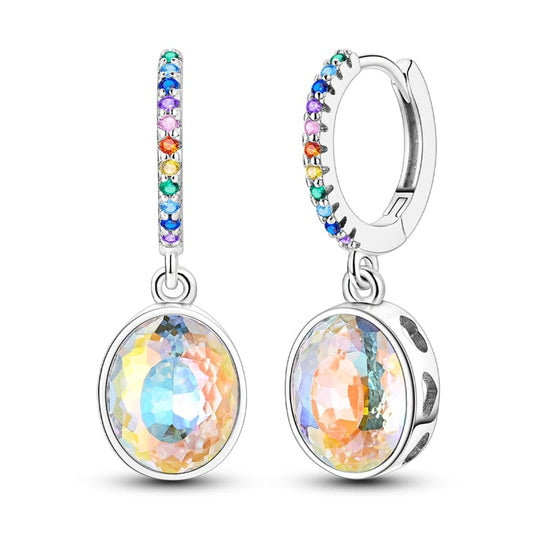 Prismatic Glow Rainbow Drop Earrings