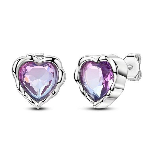 Radiant Heart Crystal Stud Earrings