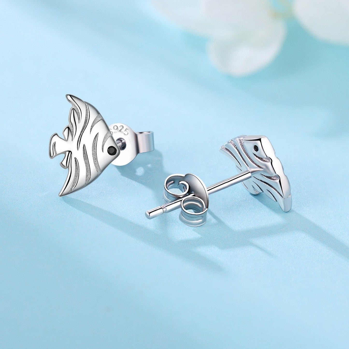 Silver Angelfish Stud Earrings