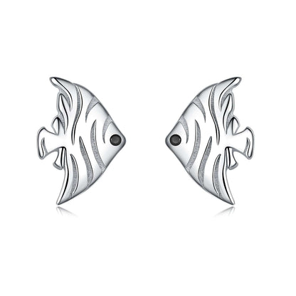 Silver Angelfish Stud Earrings