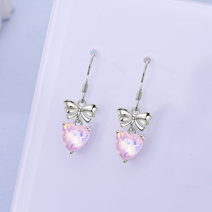 Sweetheart Bow Dangle Earrings