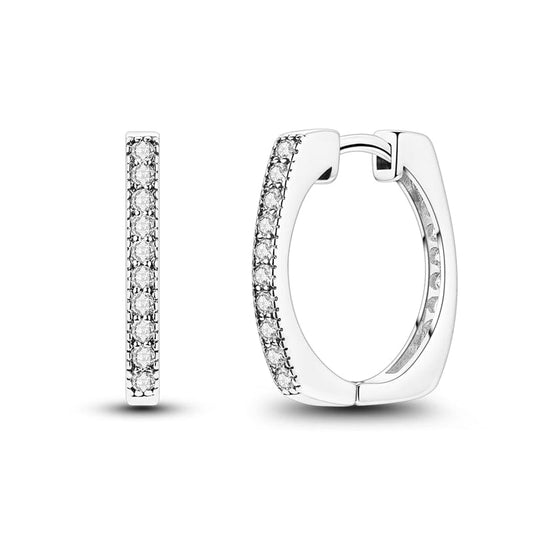 Timeless Square Crystal Hoop Earrings