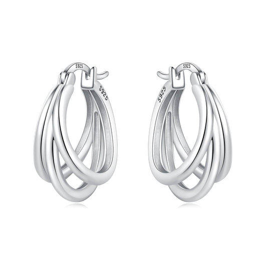 Triple Loop Classic Hoop Earrings