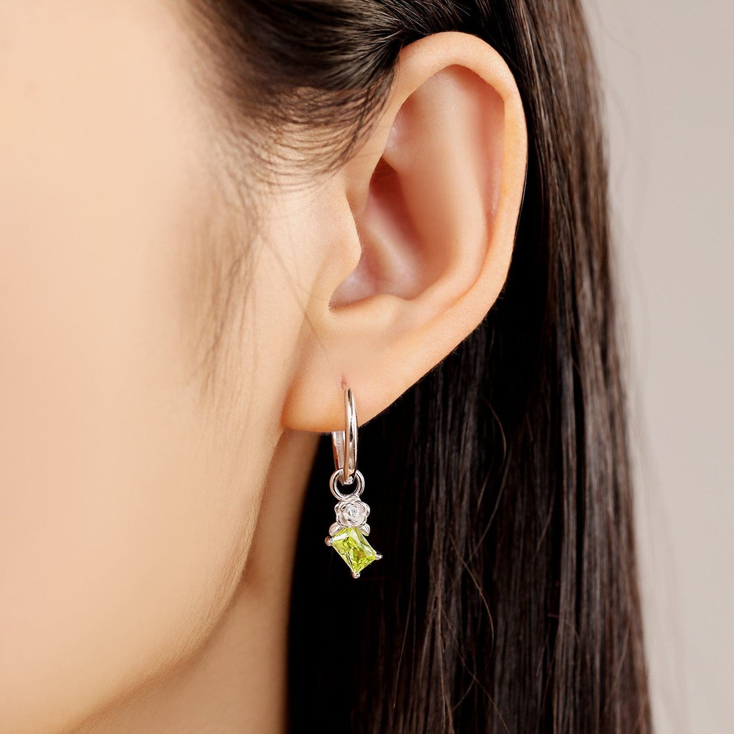 Verdant Blossom Hoop Earrings