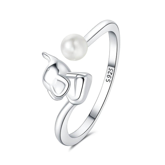 Pearl Bow Ring with Delicate Knot Design