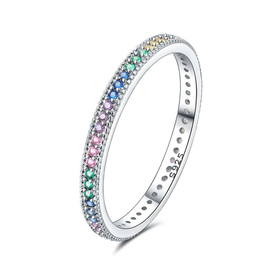 Rainbow Crystal Stackable Ring