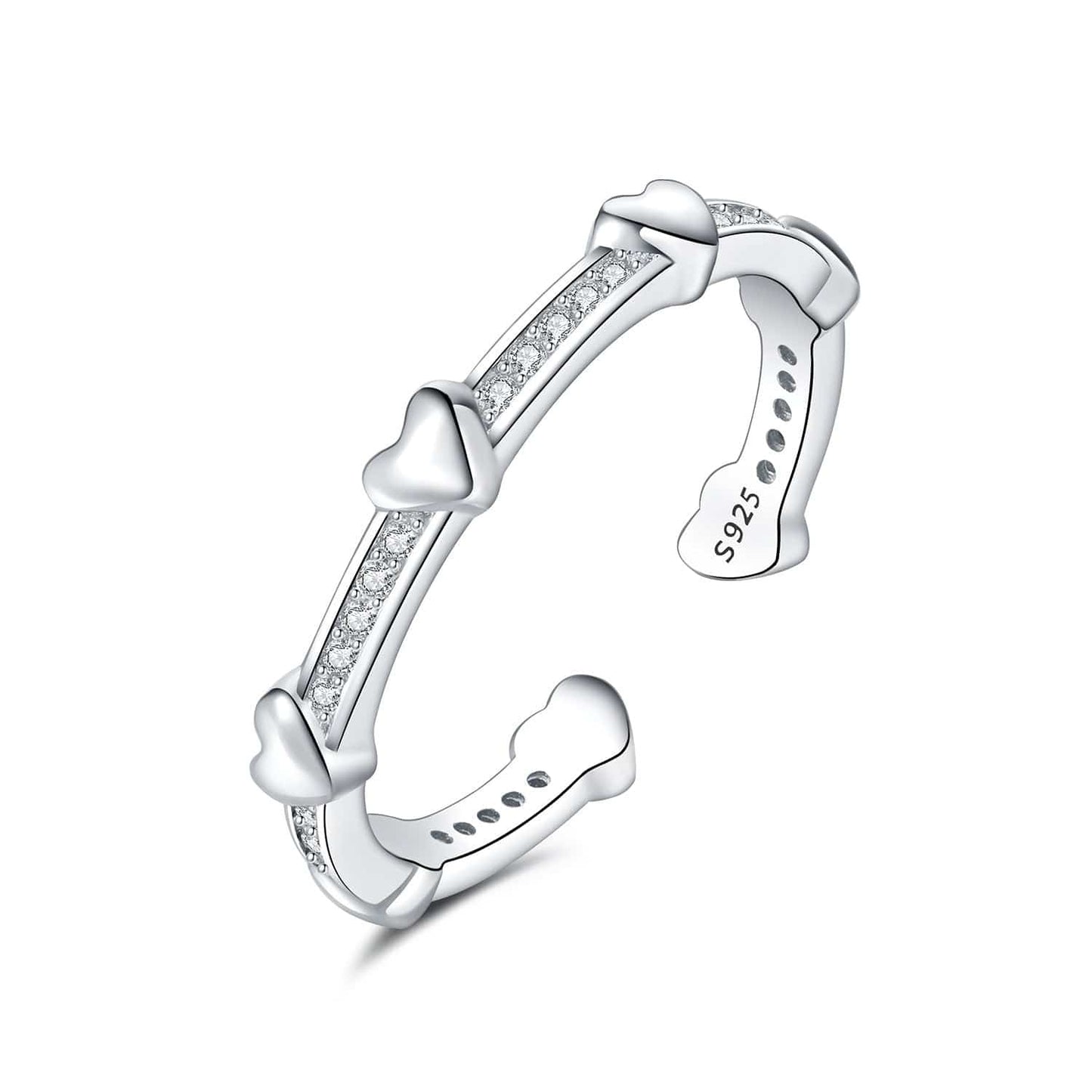 Sweetheart Sterling Silver Adjustable Ring