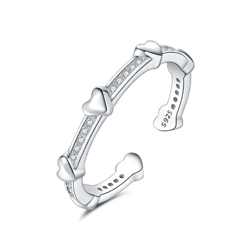 Sweetheart Sterling Silver Adjustable Ring