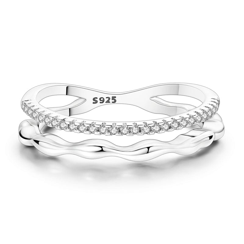 Twisted Flow Sparkling Sterling Silver Band